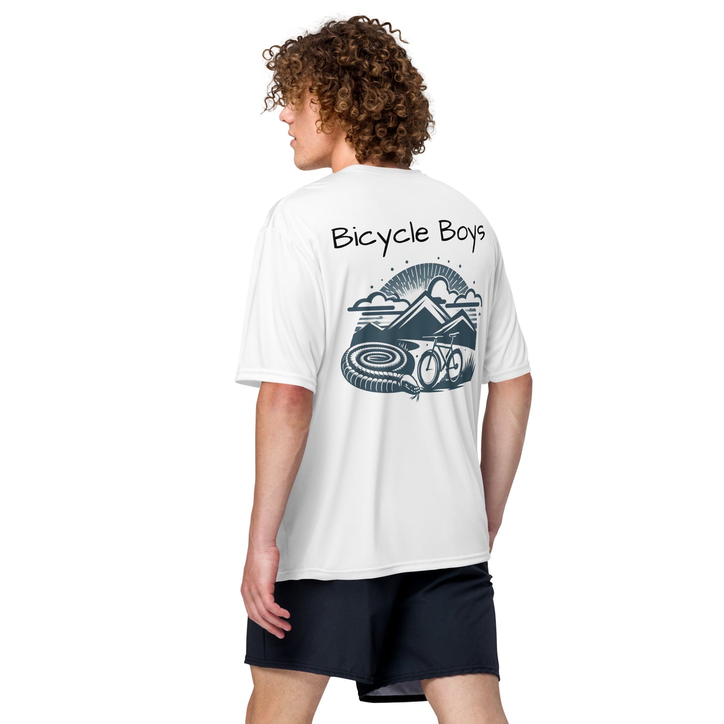 Unisex performance crew neck t-shirt snake design